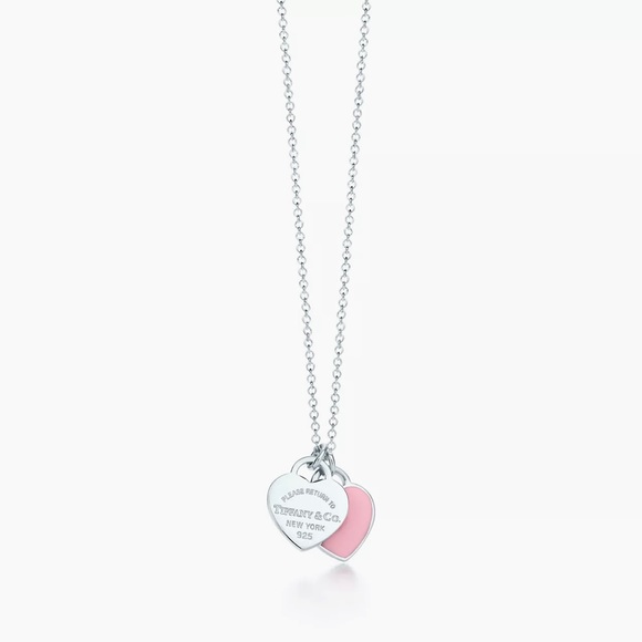 Tiffany & Co. Jewelry - Tiffany & Co. Pink Double Heart Tag Pendant